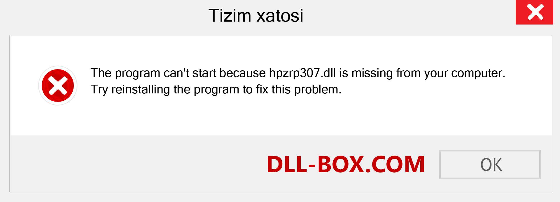 hpzrp307.dll fayli yo'qolganmi?. Windows 7, 8, 10 uchun yuklab olish - Windowsda hpzrp307 dll etishmayotgan xatoni tuzating, rasmlar, rasmlar